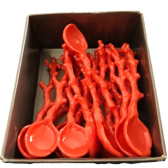 MADHOUSE Tasting Spoons by Michael Arak Designs 20 Count Dishwasher Safe Orange - Picture 4 of 4